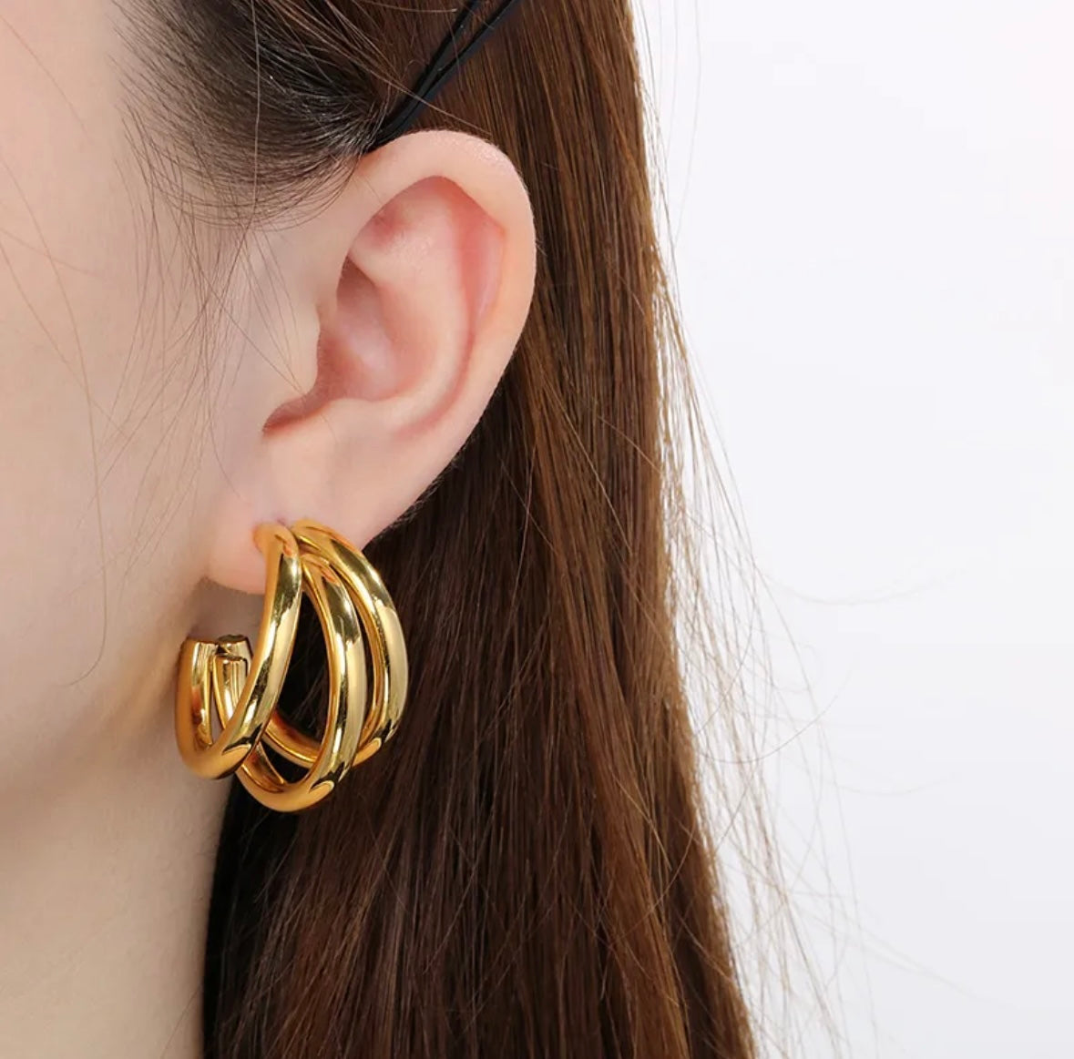 Triple Layer Hoop in Gold (18K Gold Plated) – Eche