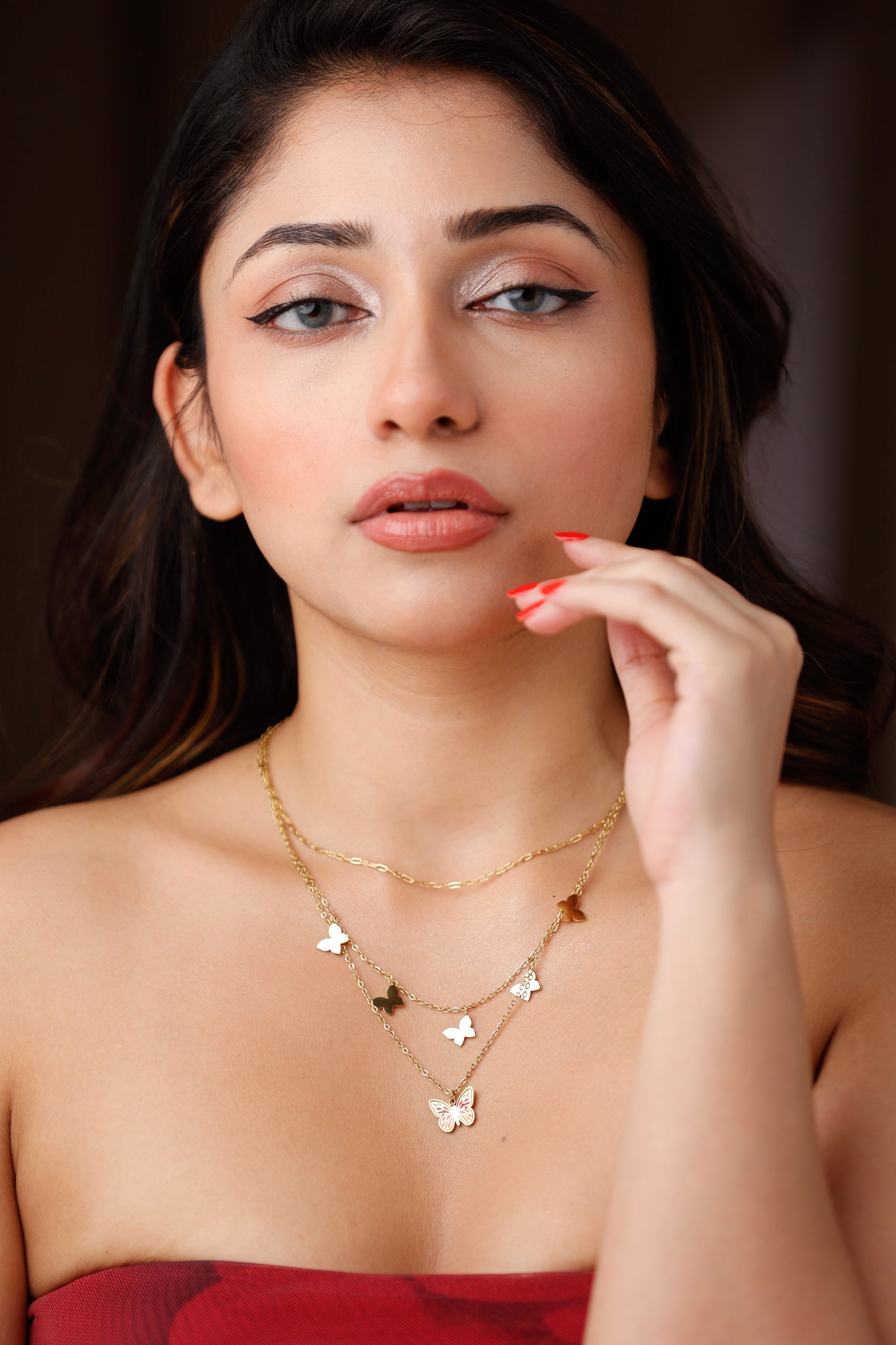 Butterfly Field Multi-layered Neckpiece (18K Gold Plated)