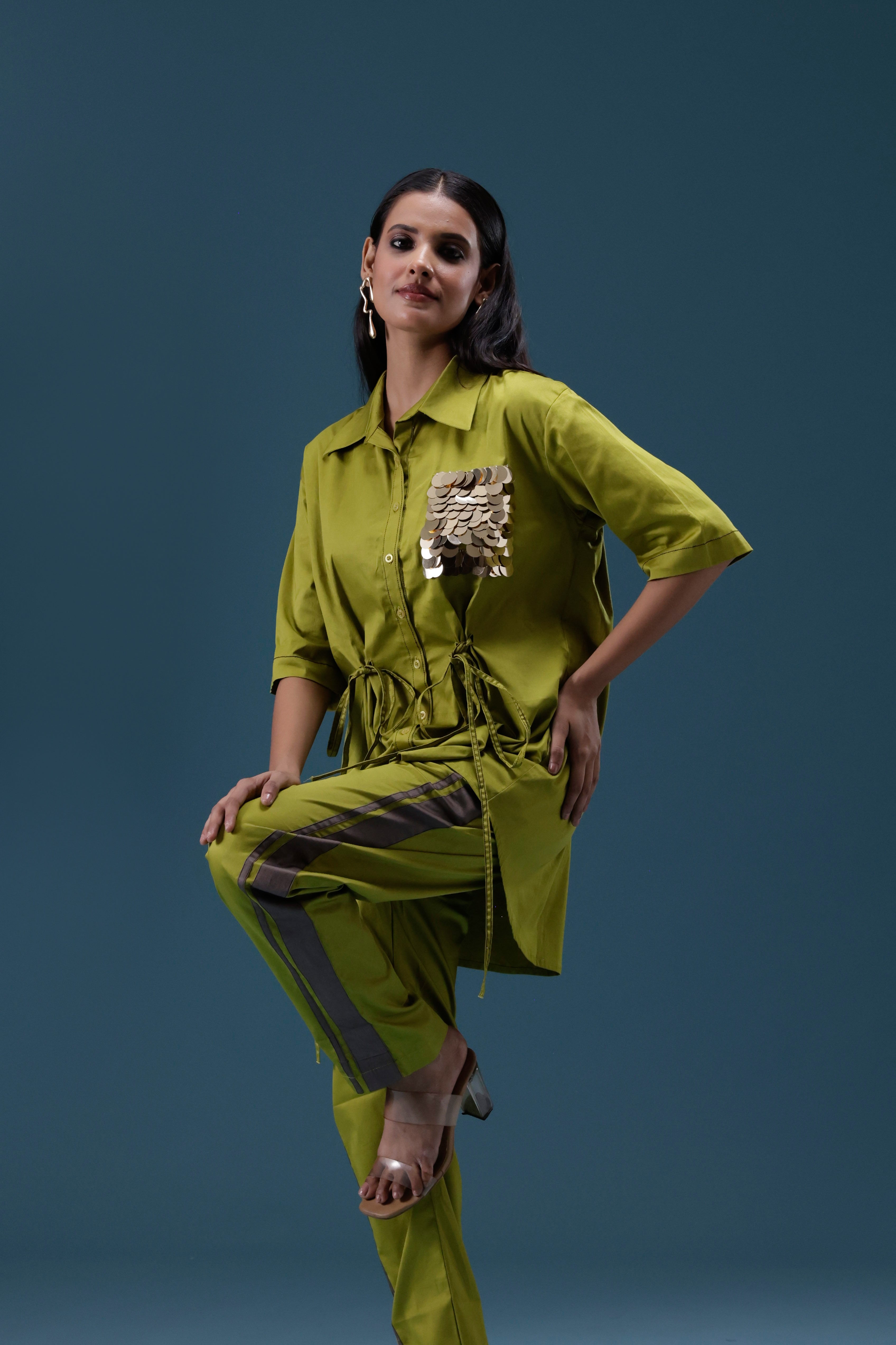 Olive Luxe Utility Co-ord Set