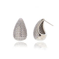 Swarovski Style Drop Stud in Silver