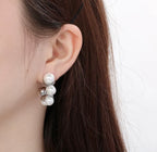 Big Pearls Hoop in Silver
