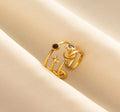 Sun Star Moon Ring in Gold