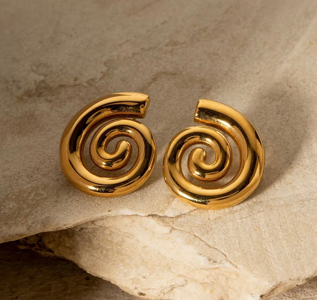 Vinatge Snail Stud in Gold (18K Gold Plated)