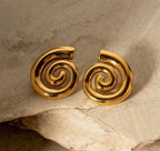 Vinatge Snail Stud in Gold (18K Gold Plated)