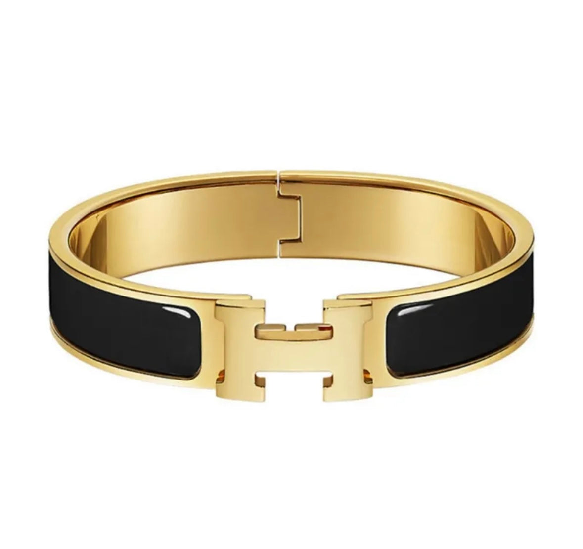 Hermes Signature Bracelet 18K Gold Plated Eche