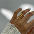 Parallel Line Ring in Gold