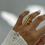 Parallel Line Ring in Gold