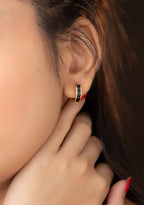 Black Hoop Earring (18K Gold Plated)