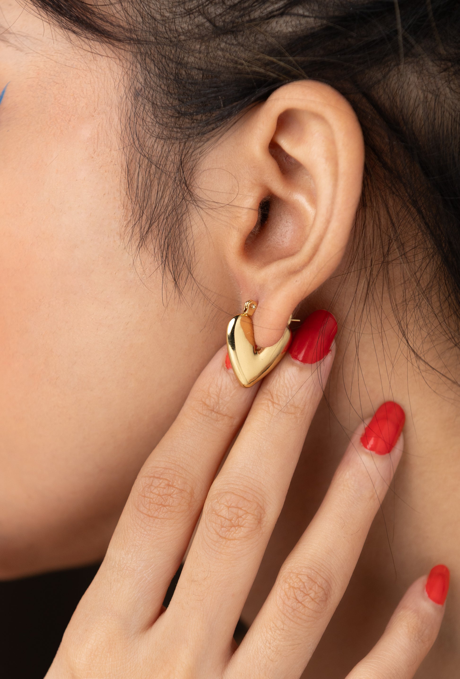 Heart Stud Drop Earring