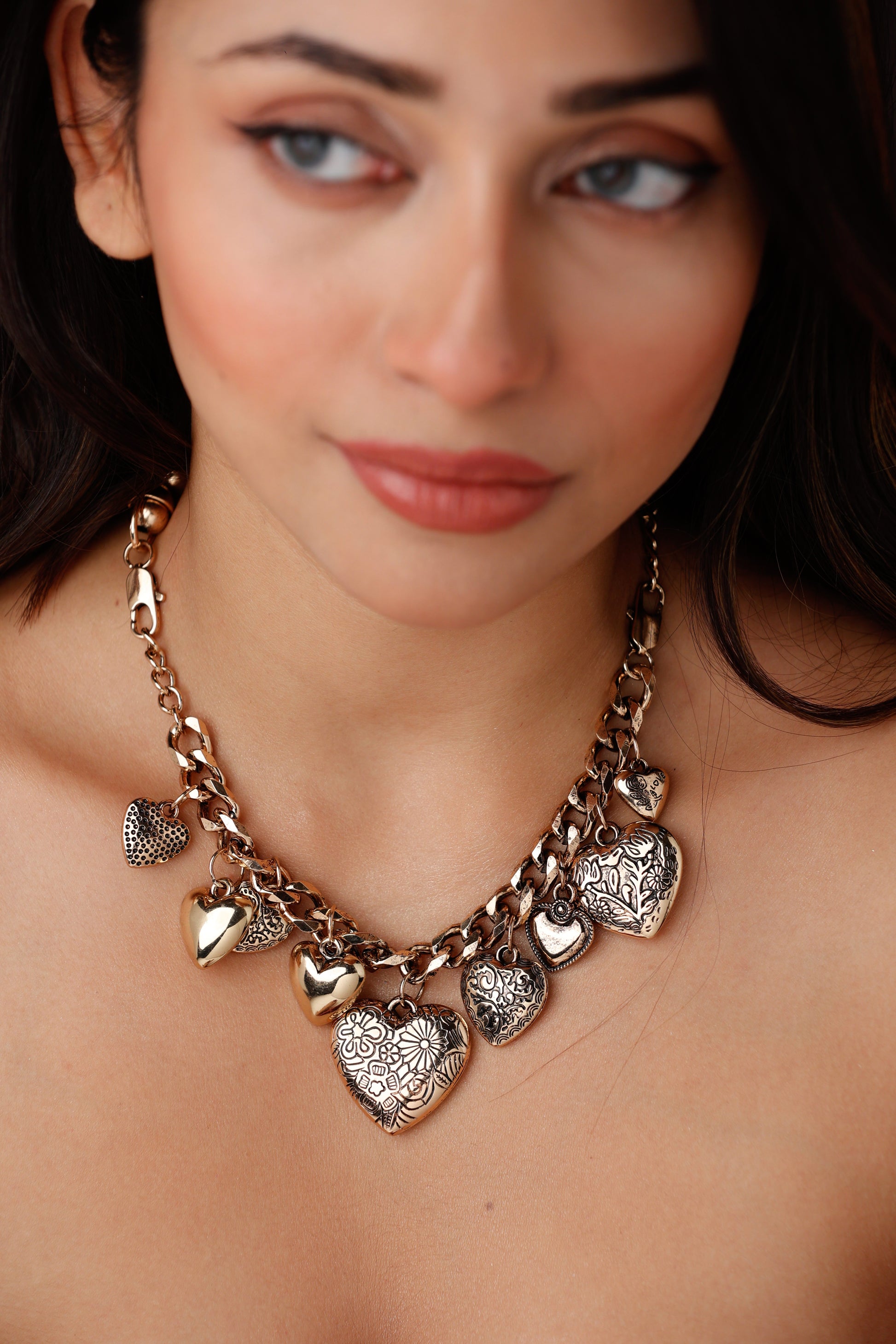 Chunky Hearts Statement Neckpiece