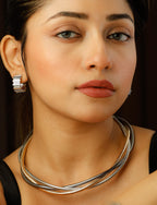 Triple Layer Entwined Neckpiece Multi-Coloured