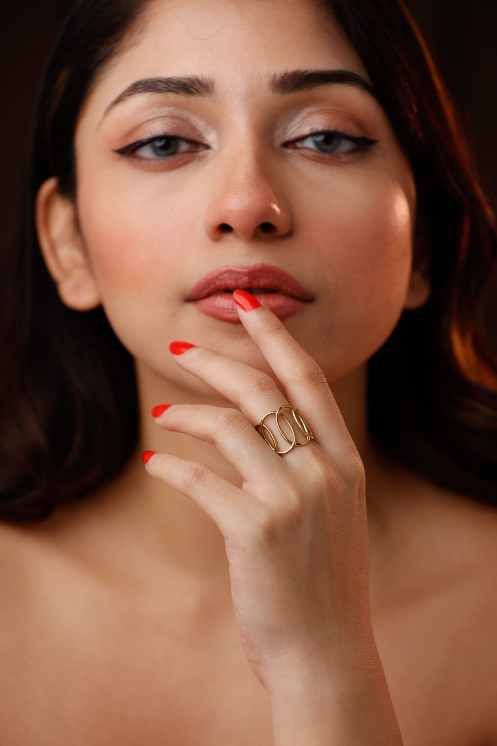 Geometric Hoops Size Adjustable Ring