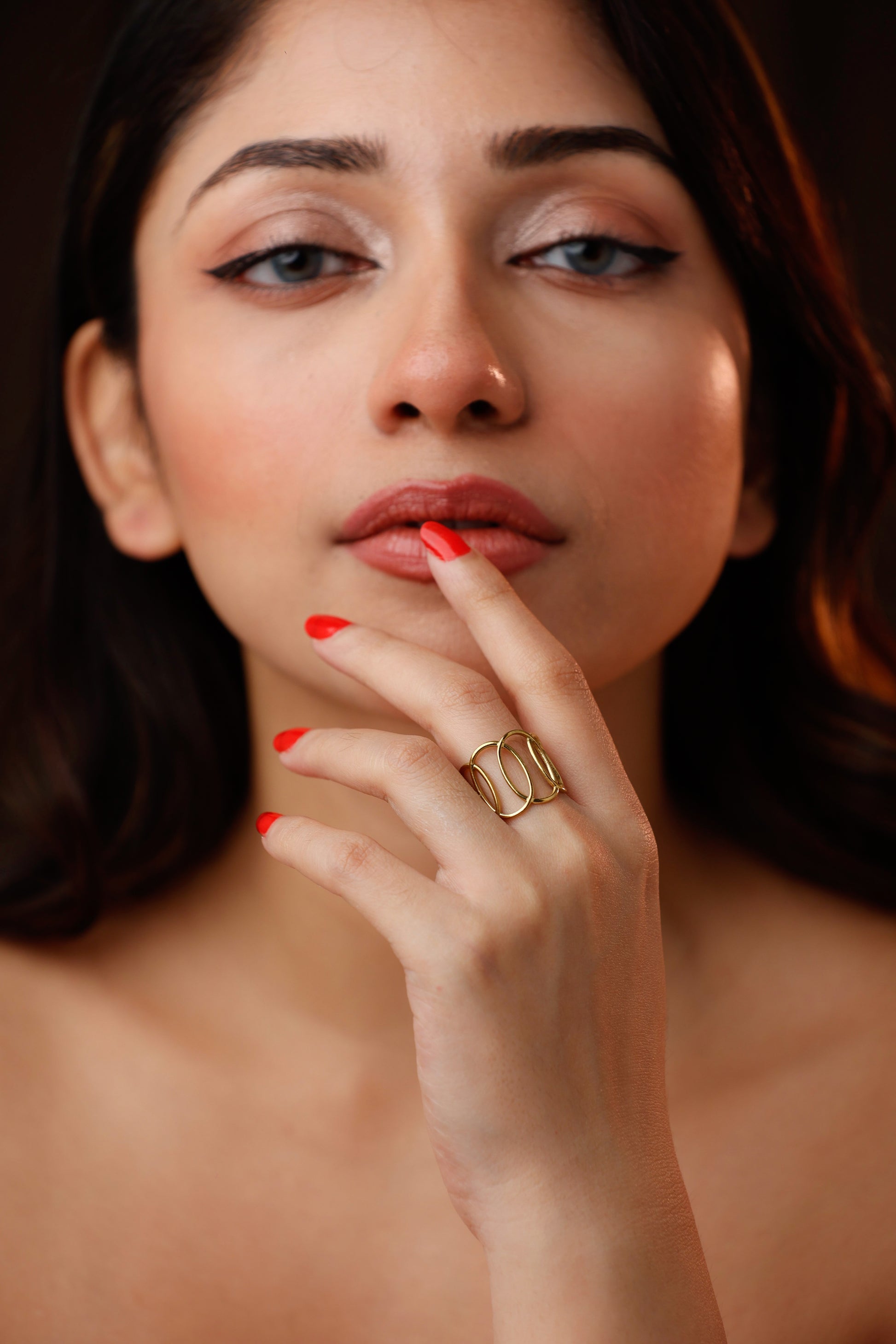 Geometric Hoops Size Adjustable Ring