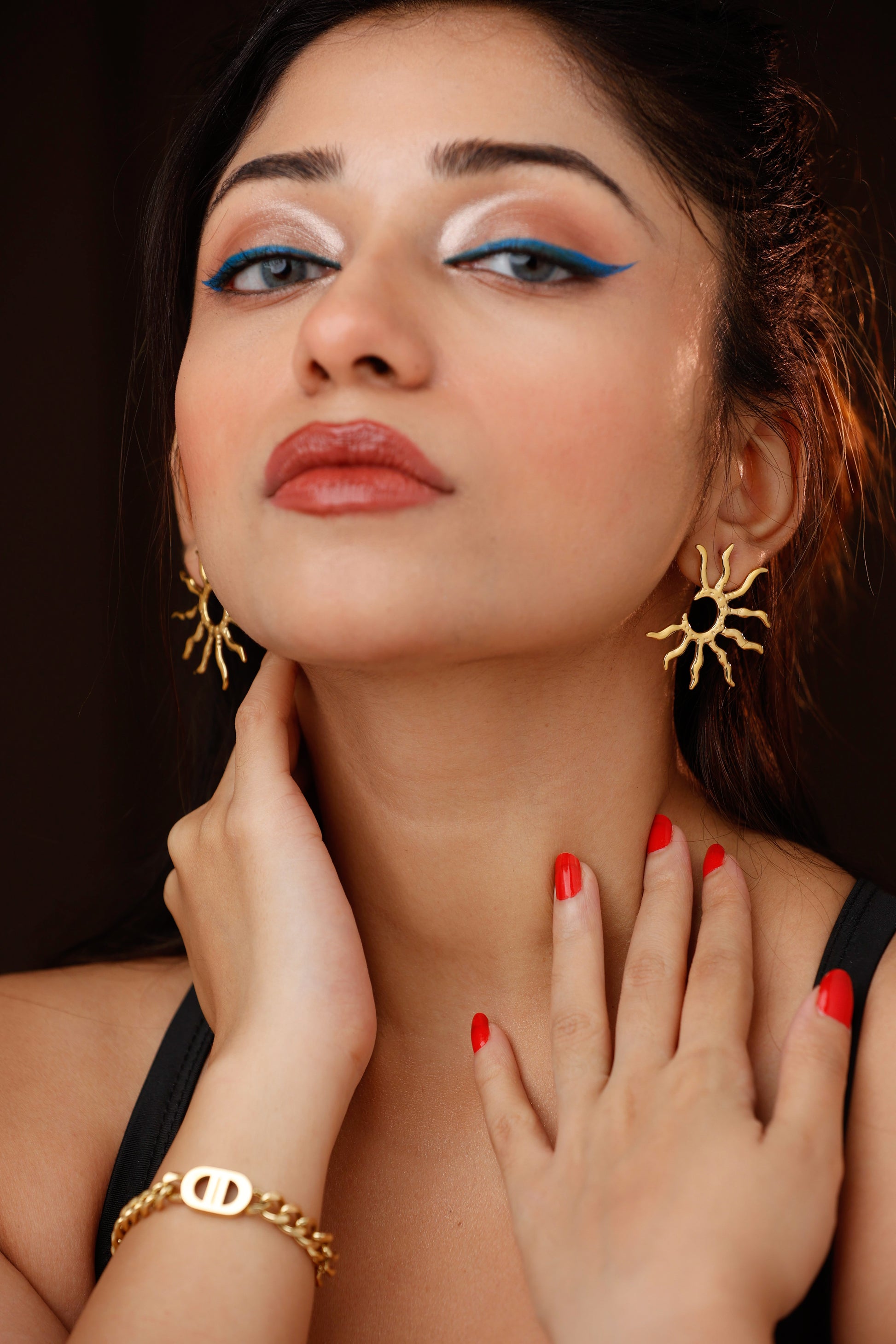 Sun Rays Geometric Stud Earring