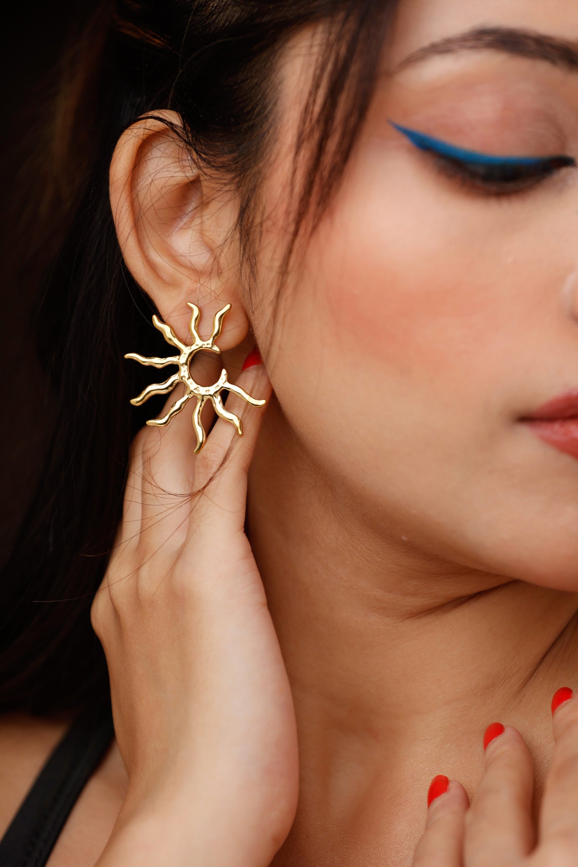 Sun Rays Geometric Stud Earring