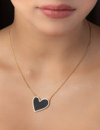 Big Black Heart Neckpiece (18K Gold Plated)