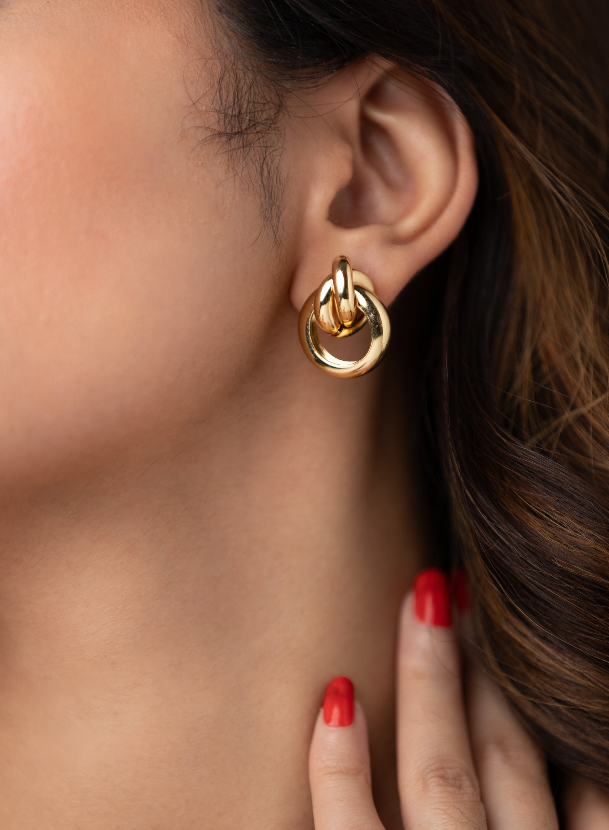 Knot Hoop Small Dangler Earring