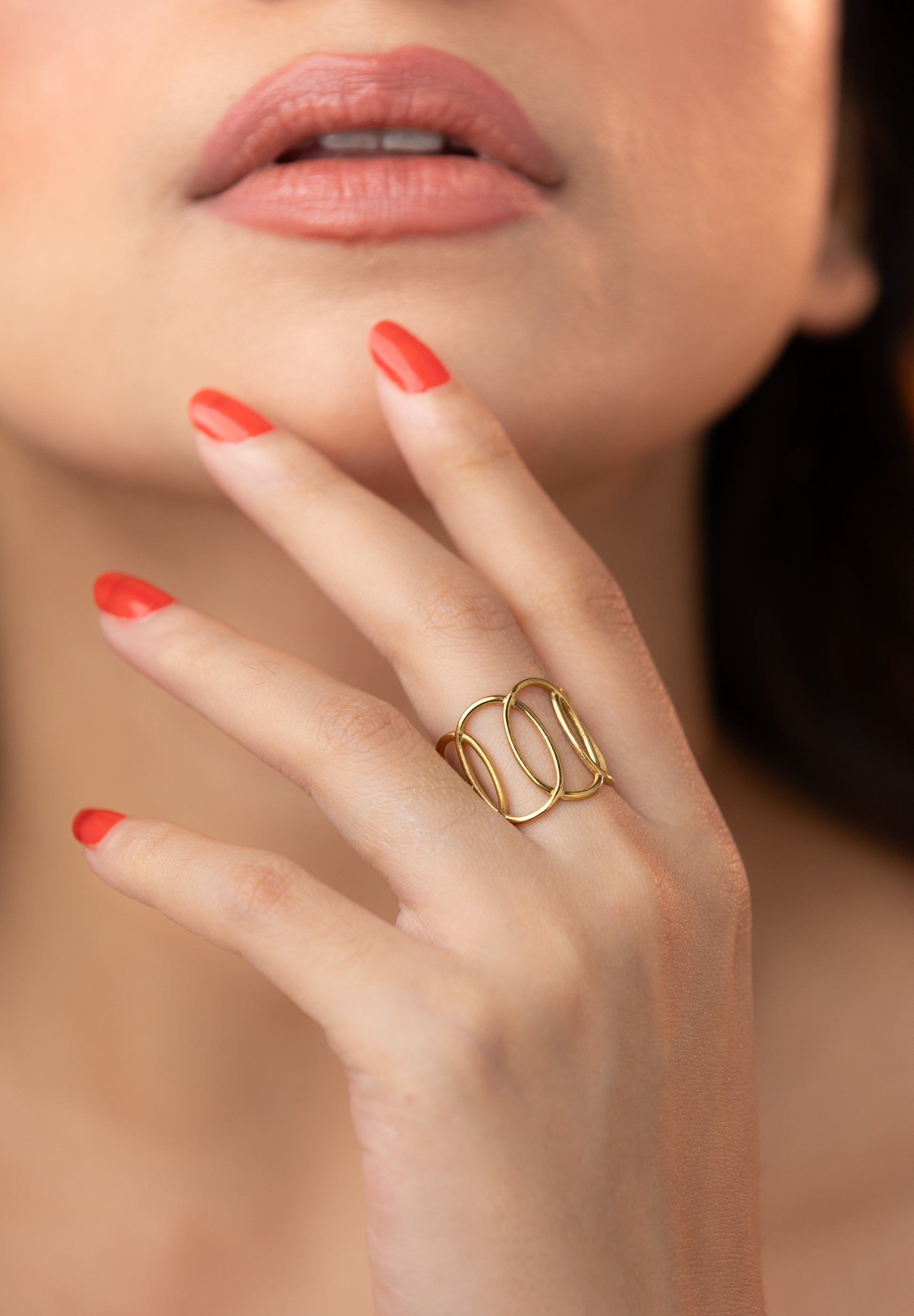 Geometric Hoops Size Adjustable Ring