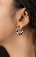 Bamboo Style Hoop Earring (18K Gold Plated)