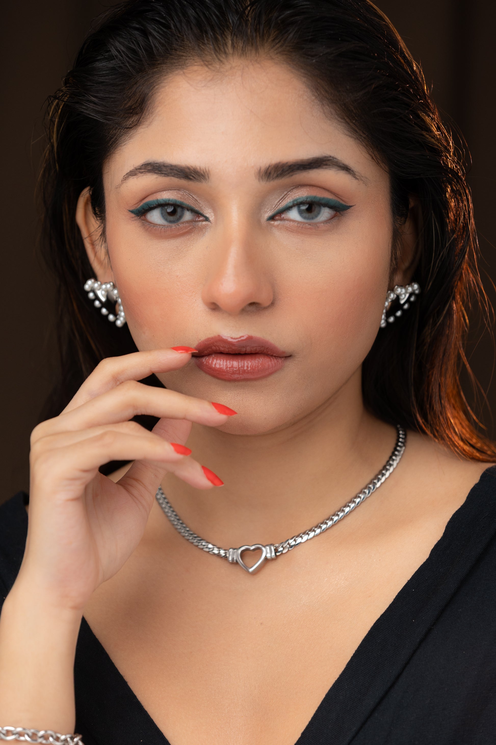 Pearl Heart Stud Earring (18K Gold Plated)