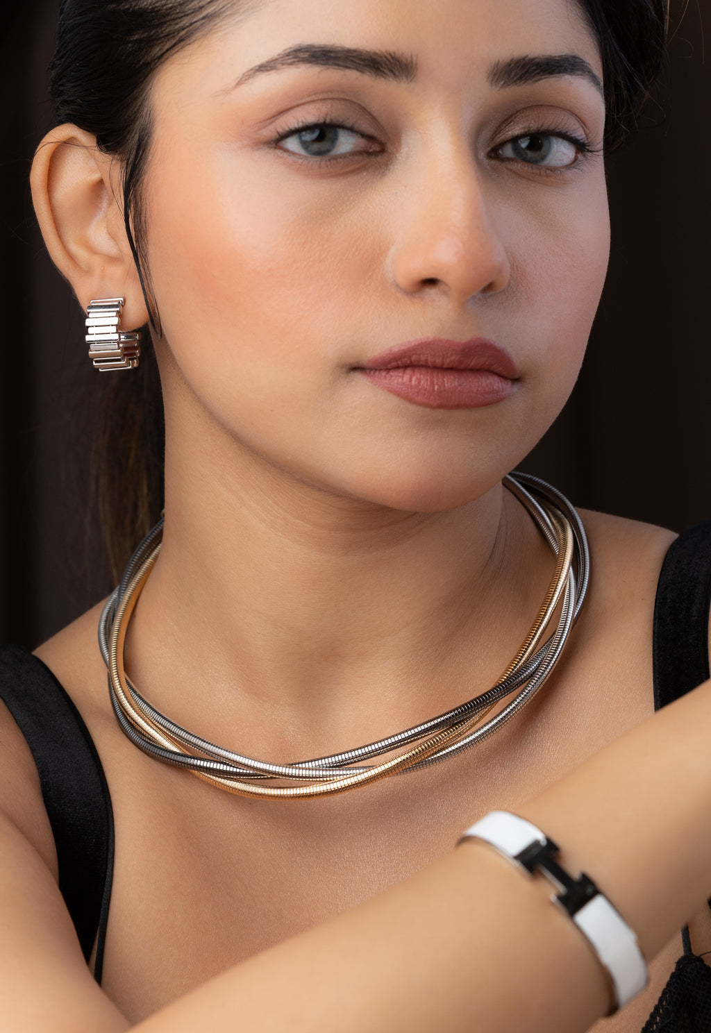 Double Layered Pearl Stud Earring