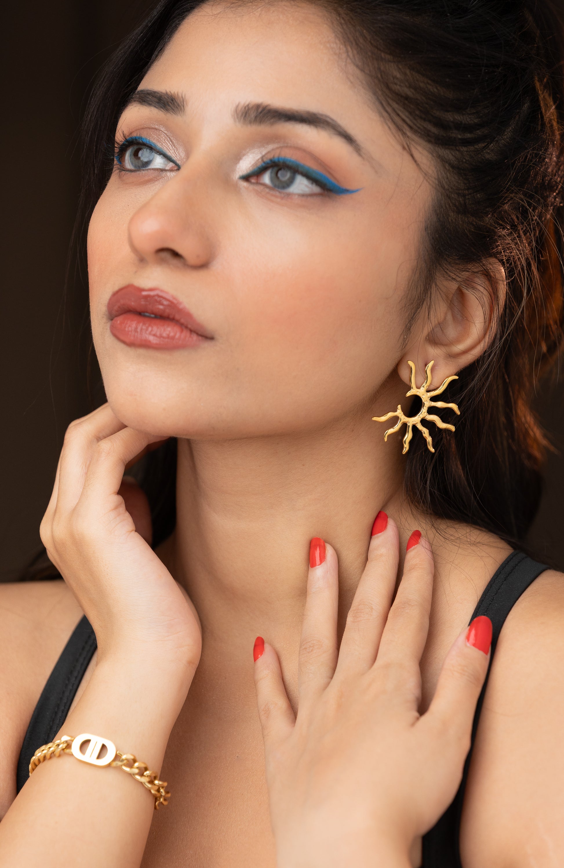 Sun Rays Geometric Stud Earring