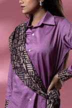 Italian Cotton Batik Shirt with Knot
