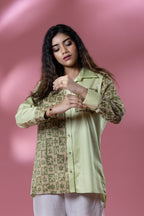 Green Italian Cotton Batik Shirt