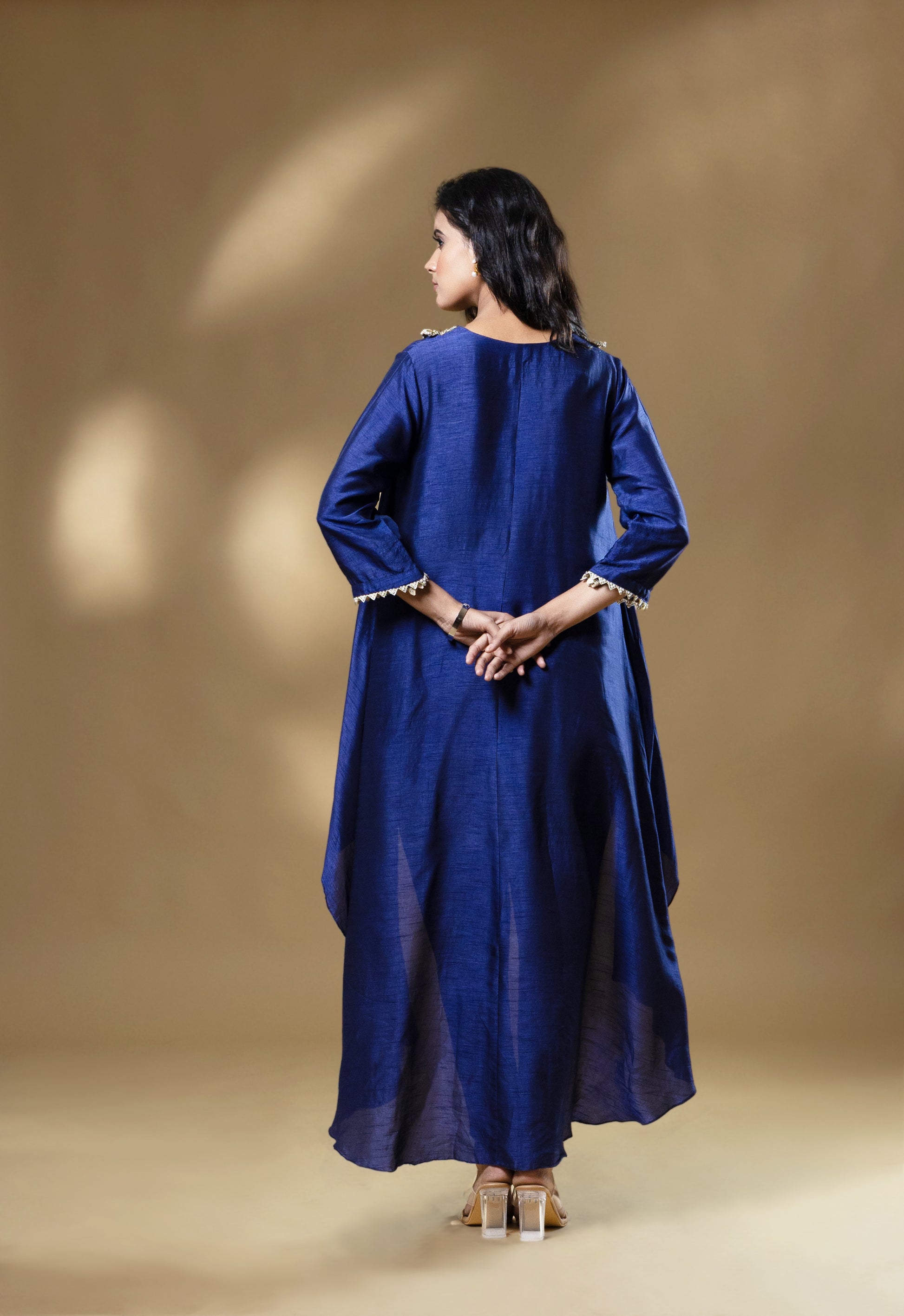 Classic Bemberg Silk Embroidered Dhoti Pant Set
