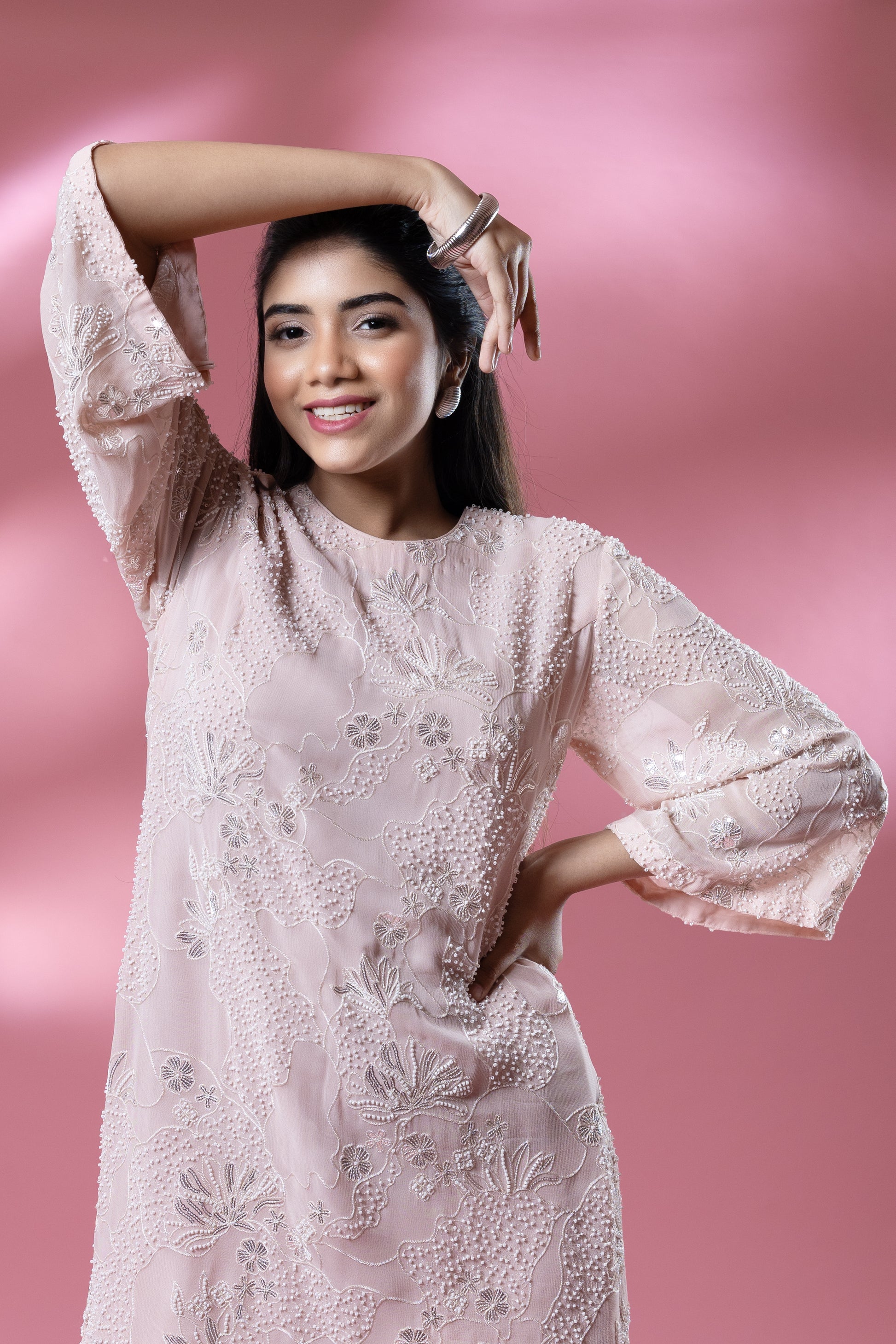 Pink Embroided Co-ord