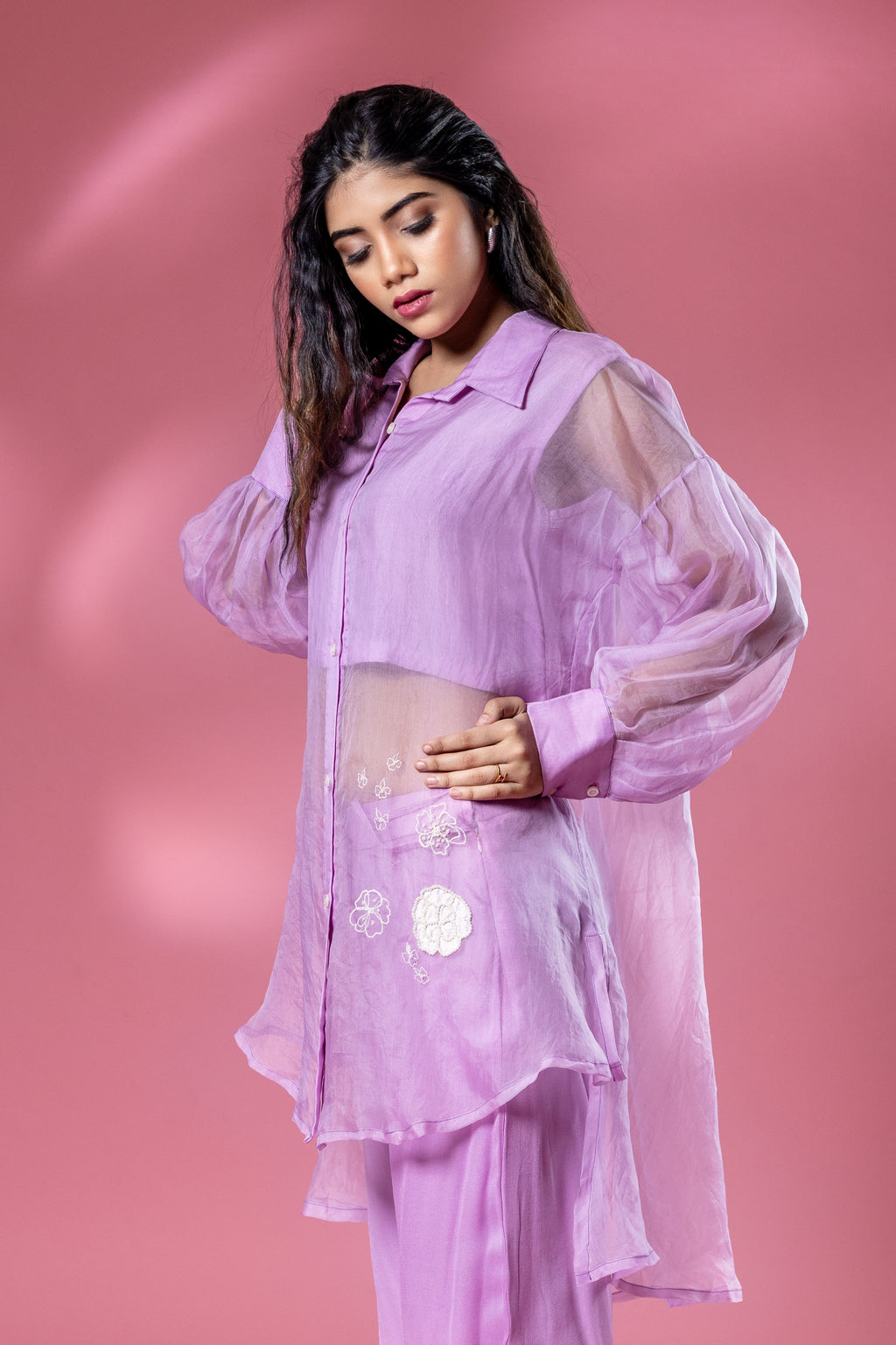 The OG Organza Co-ord with White Flower Patch
