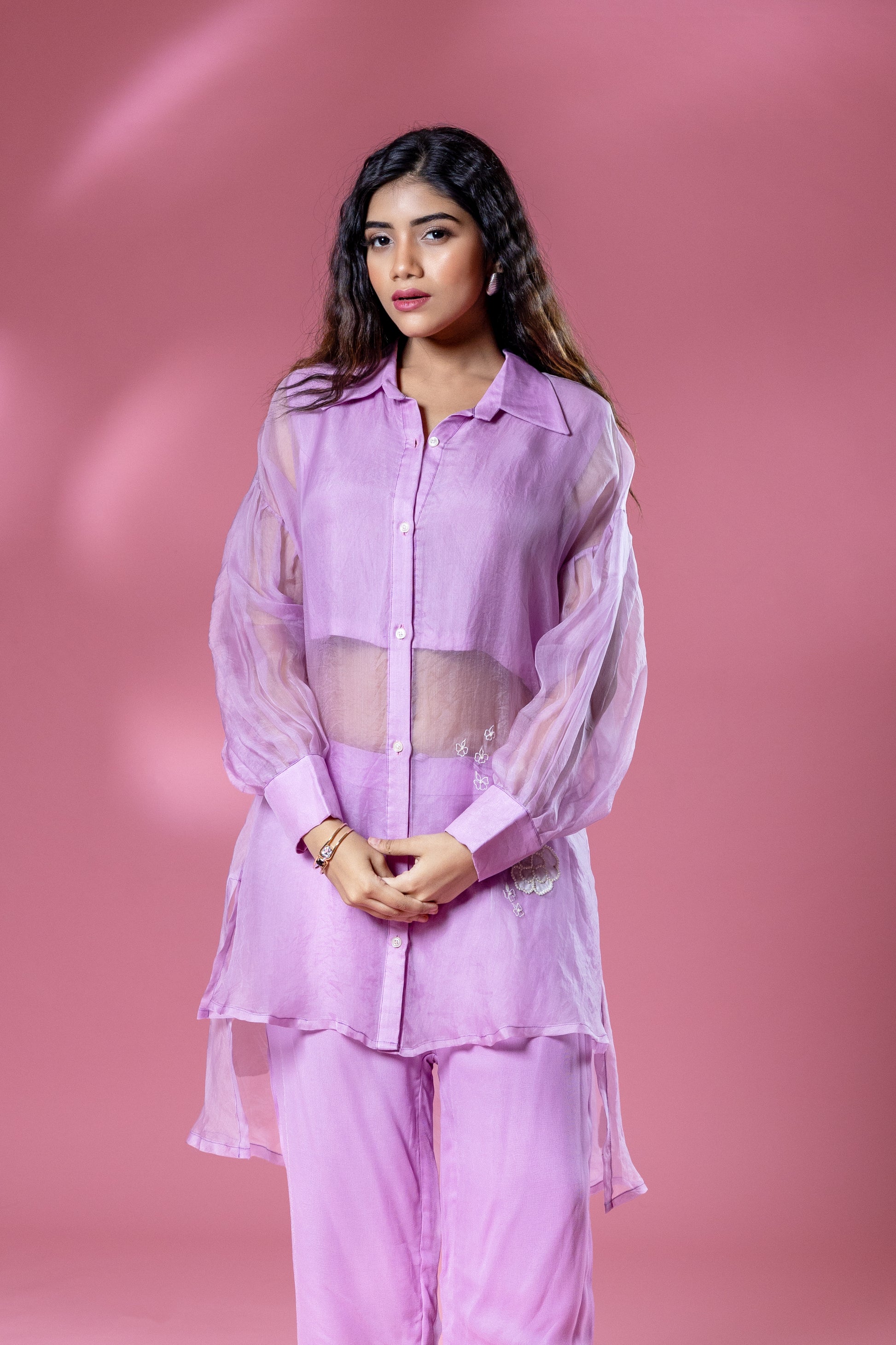 The OG Organza Co-ord with White Flower Patch