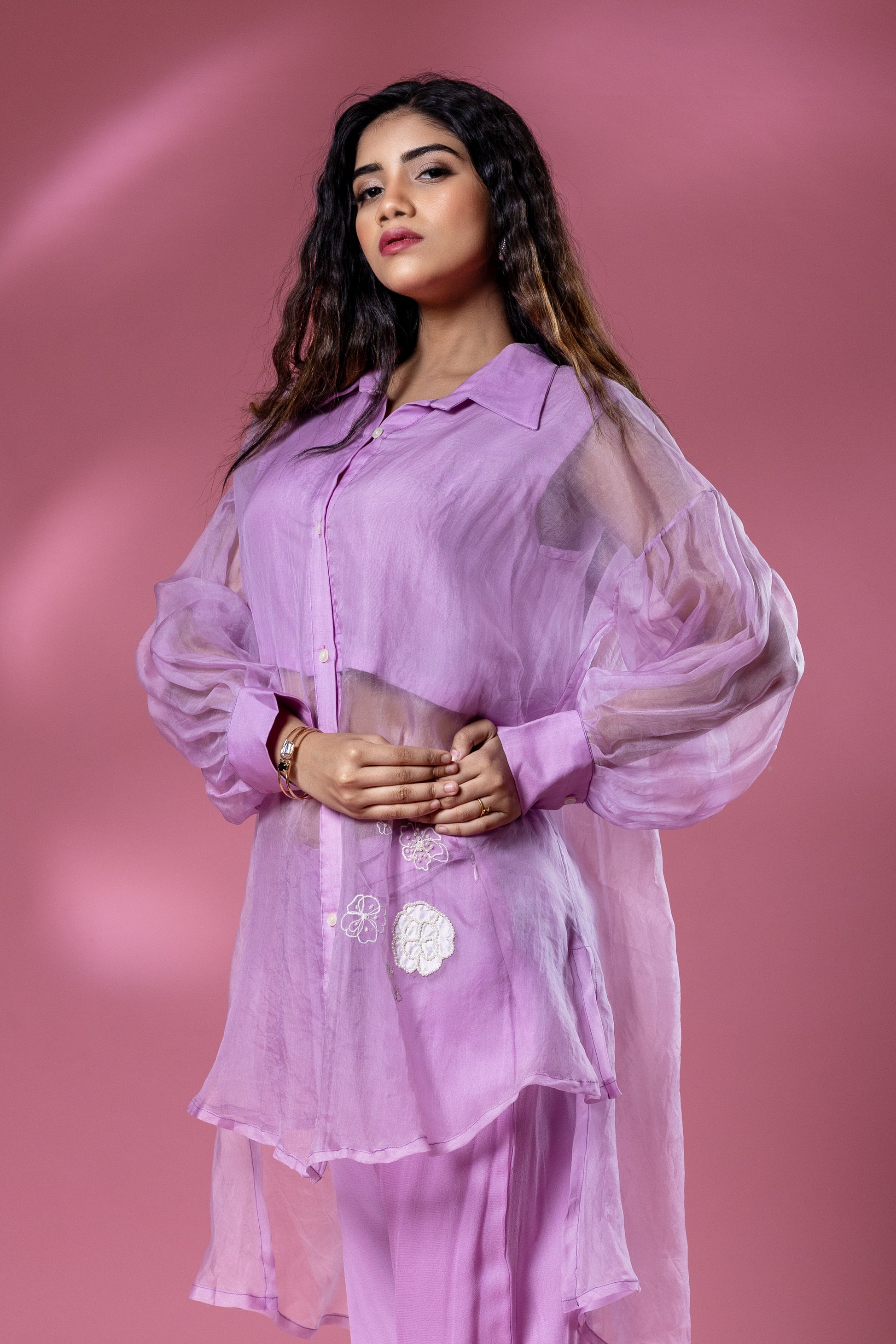 The OG Organza Co-ord with White Flower Patch