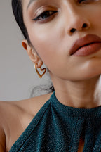 Amore Gold Heart Hoop Earrings