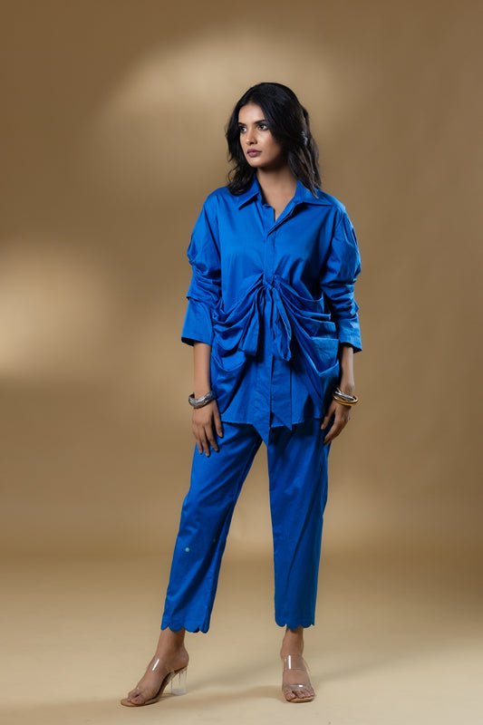 Electric Blue Italian Cotton Knotty Co-ord