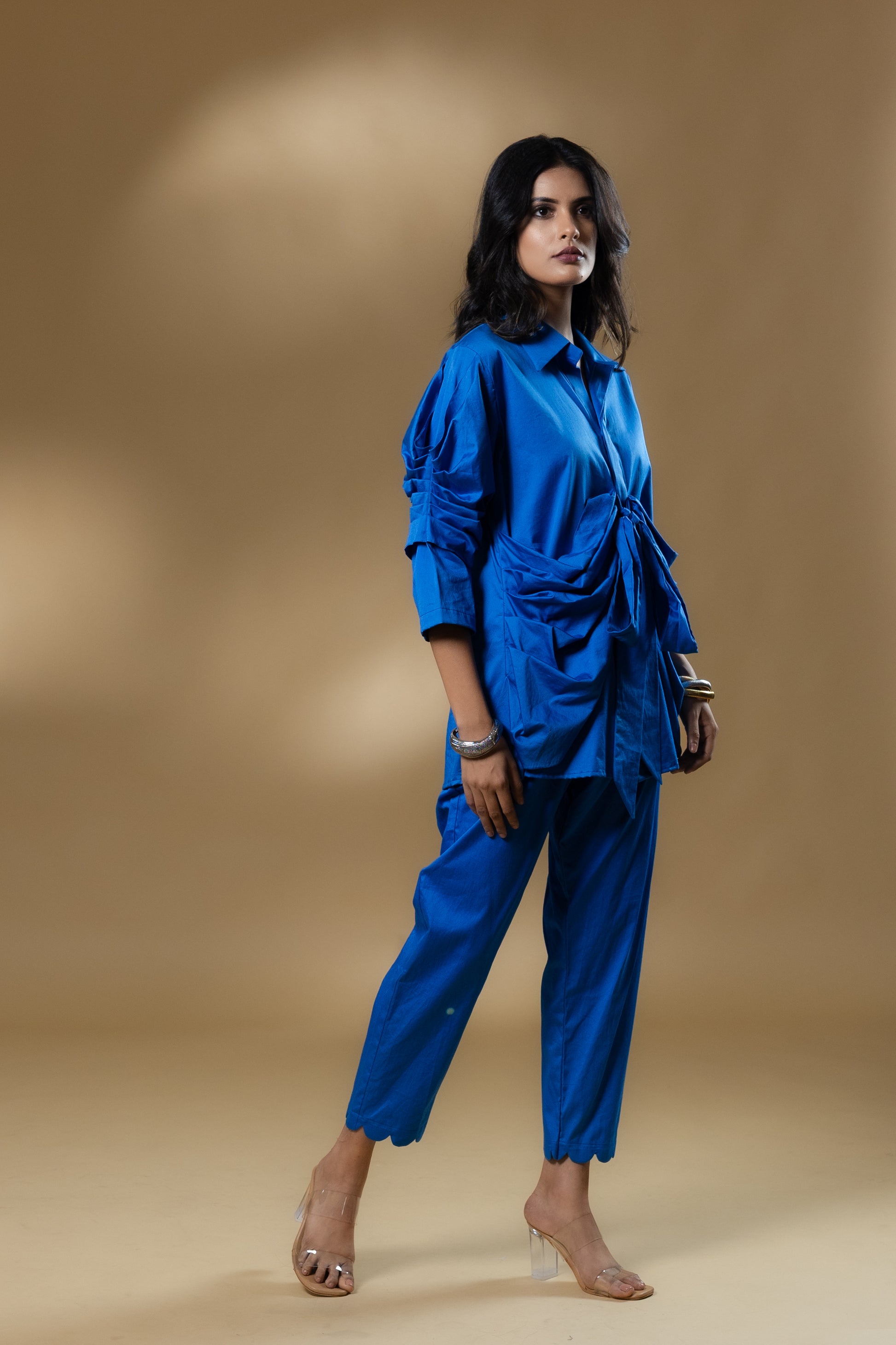 Electric Blue Italian Cotton Knotty Co-ord