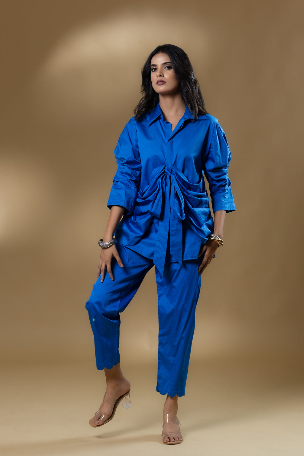 Electric Blue Italian Cotton Knotty Co-ord