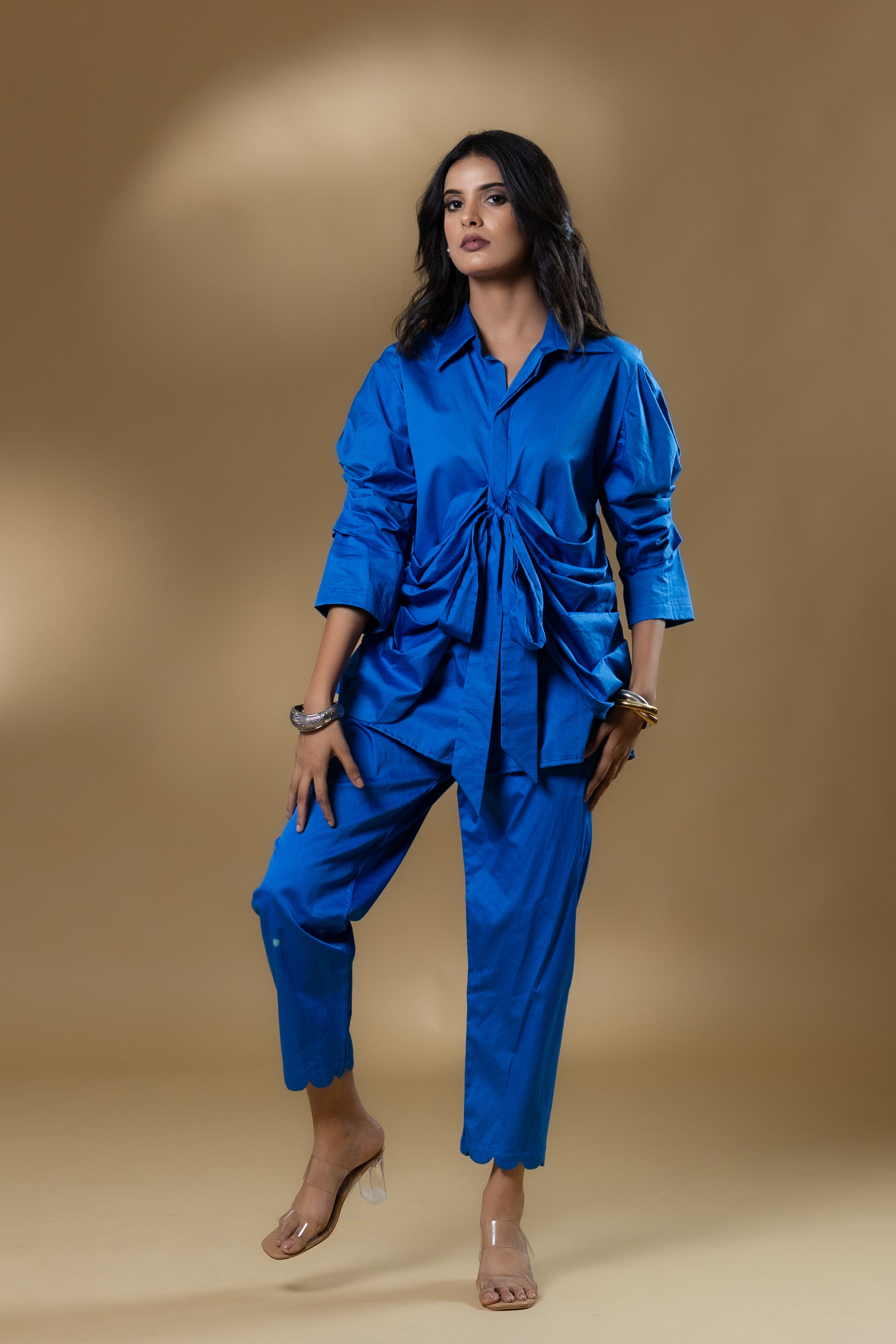 Electric Blue Italian Cotton Knotty Co-ord