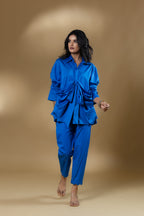 Electric Blue Italian Cotton Knotty Co-ord