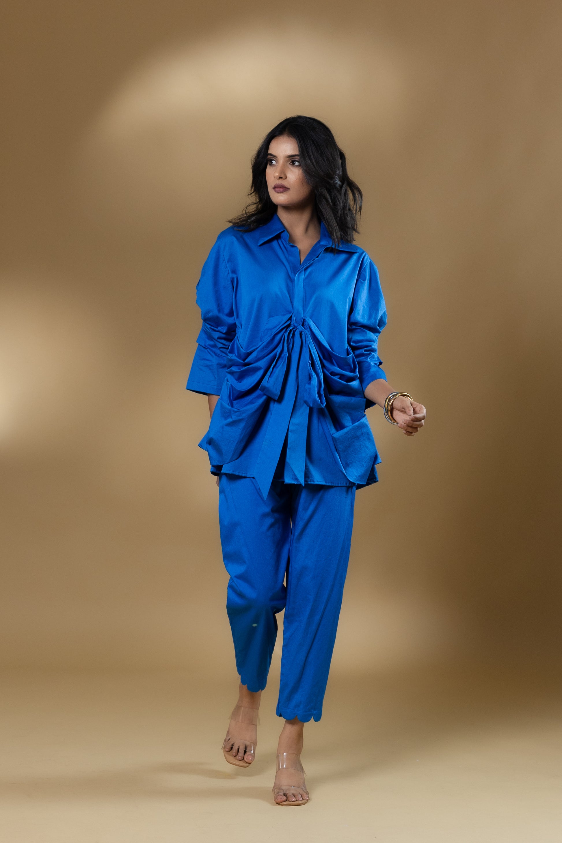 Electric Blue Italian Cotton Knotty Co-ord