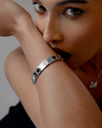 Noir Clover Luxe Silver Bracelet (Gold Plated)