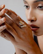 Aurora Texture Adjustable Ring – Dual Tone (18K Gold Plated)