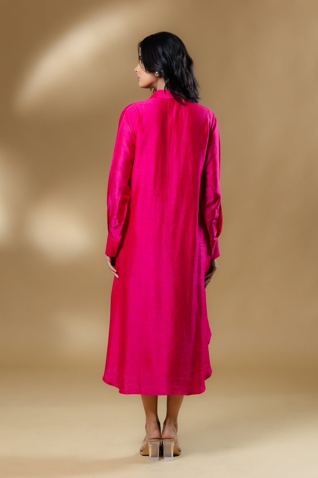 Magenta Pink Bemberg Silk Gin Stone Dress
