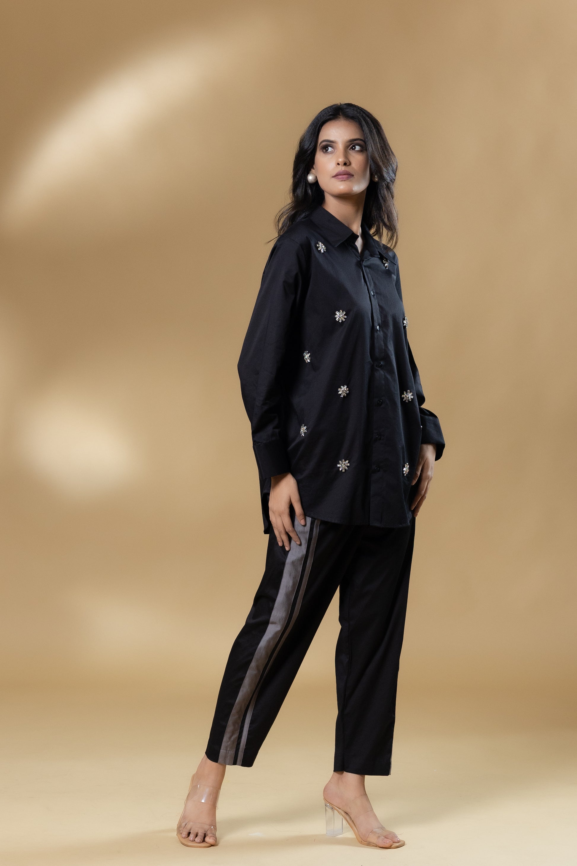Black Italian Cotton Gin Stone Co-ord