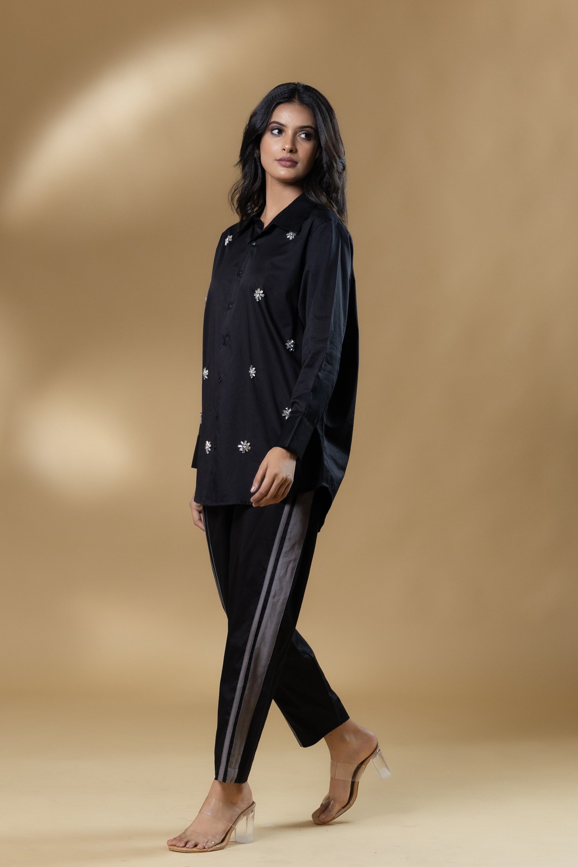 Black Italian Cotton Gin Stone Co-ord