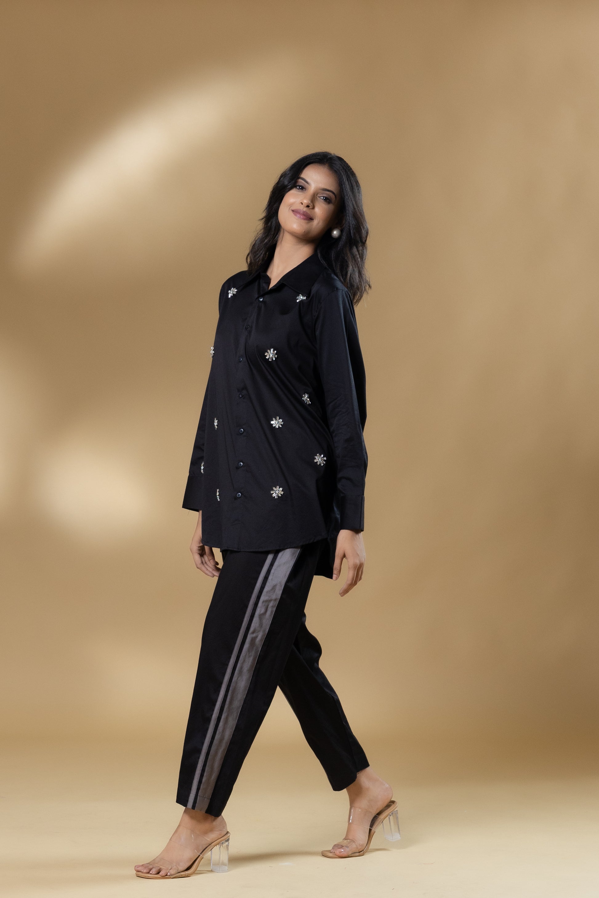 Black Italian Cotton Gin Stone Co-ord
