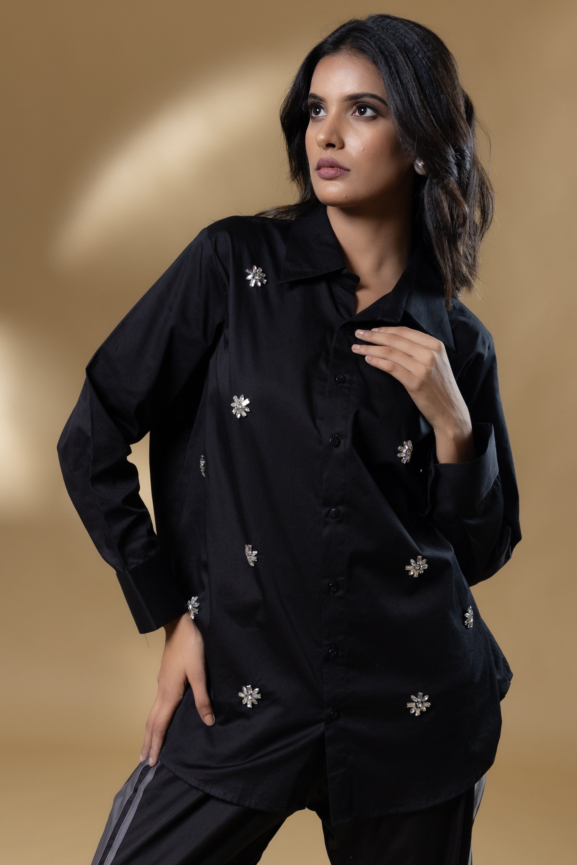 Black Italian Cotton Gin Stone Co-ord
