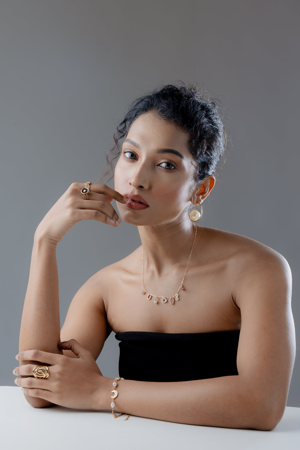 Celestia Charm Necklace - Gold Plated