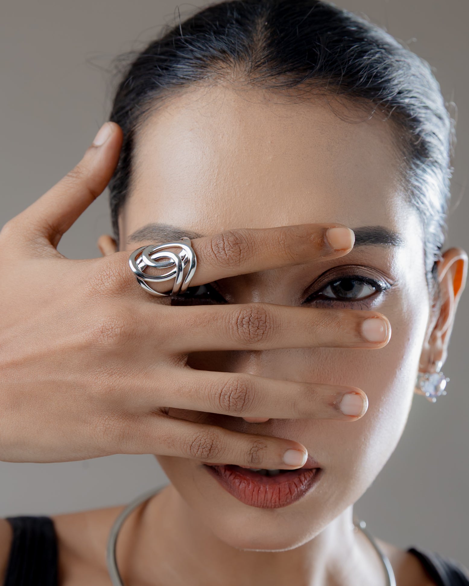 Orbit Luxe Sculpt Ring – Silver (18K Gold Plated)