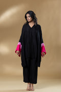 Black Bemberg Silk Agran Flowy Co-ord